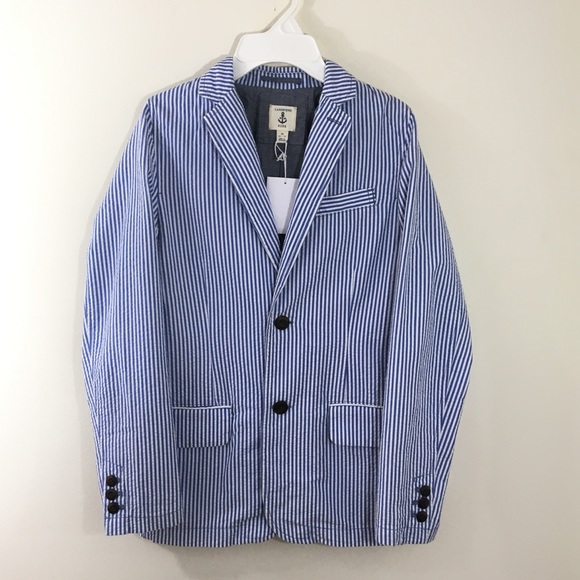 Lands' End Other - Land’s End seersucker striped boy jacket M 10/12